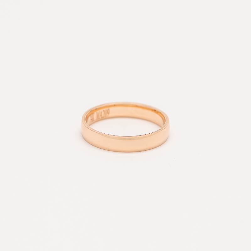 Argolla de matrimonio Confort. 4mm. Oro Rosa 14K