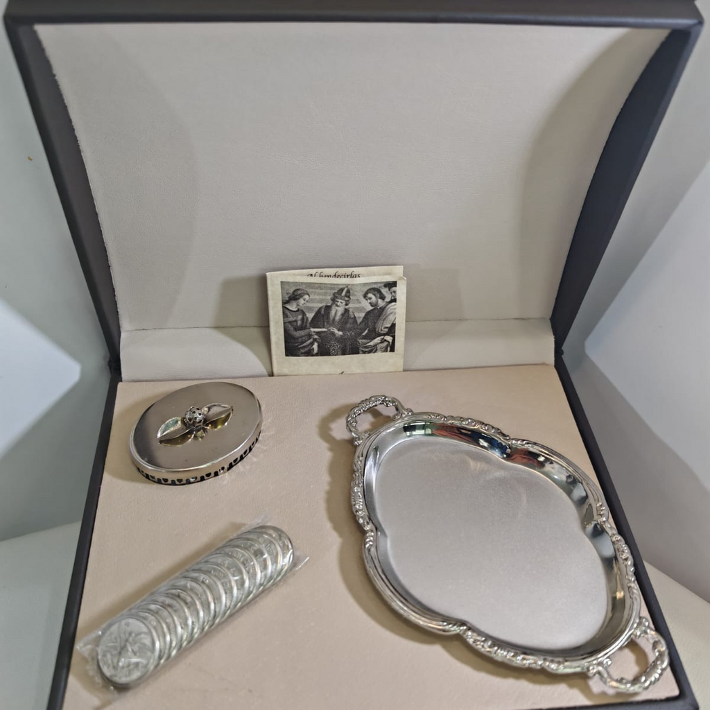 Cofre de arras Oro laminado Blanco Virgen de Guadalupe