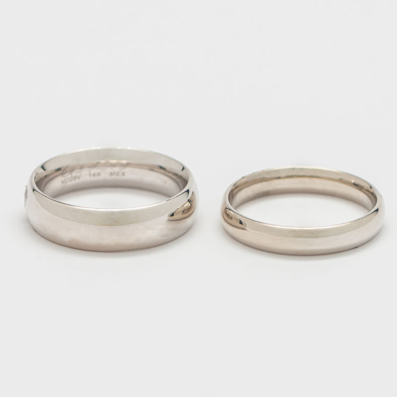 Argolla de matrimonio Confort. 4mm. Oro Blanco 14K