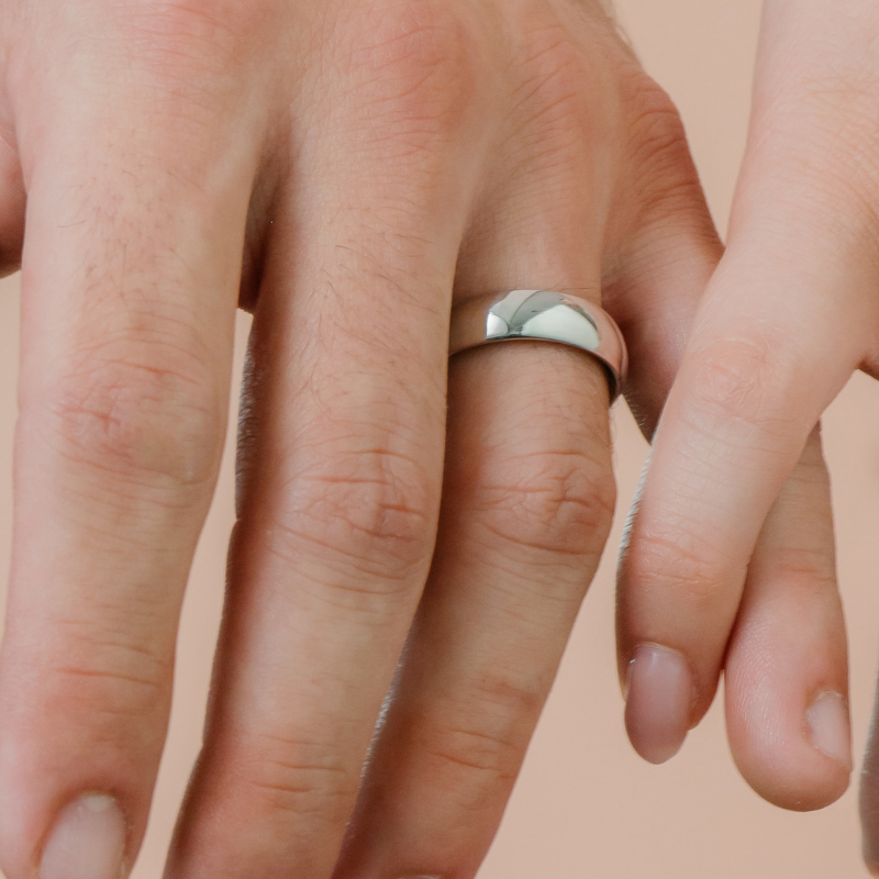 Argolla de matrimonio Confort. 6mm. Oro Blanco 14K