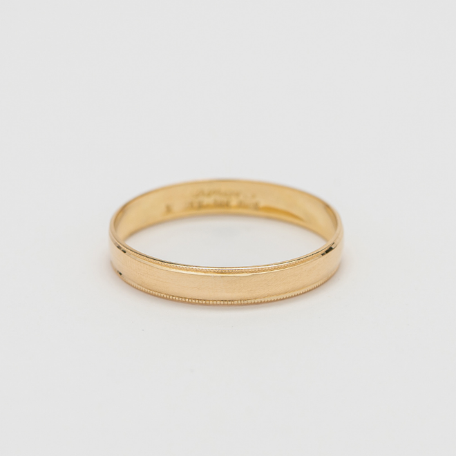 Argolla de matrimonio Clásica. 4mm. Oro Amarillo 14K