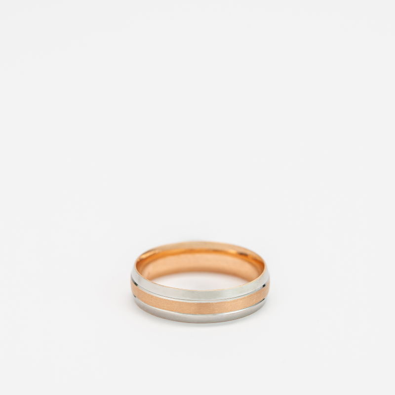 Argolla de matrimonio Confort. 6mm. Oro Bicolor 14K
