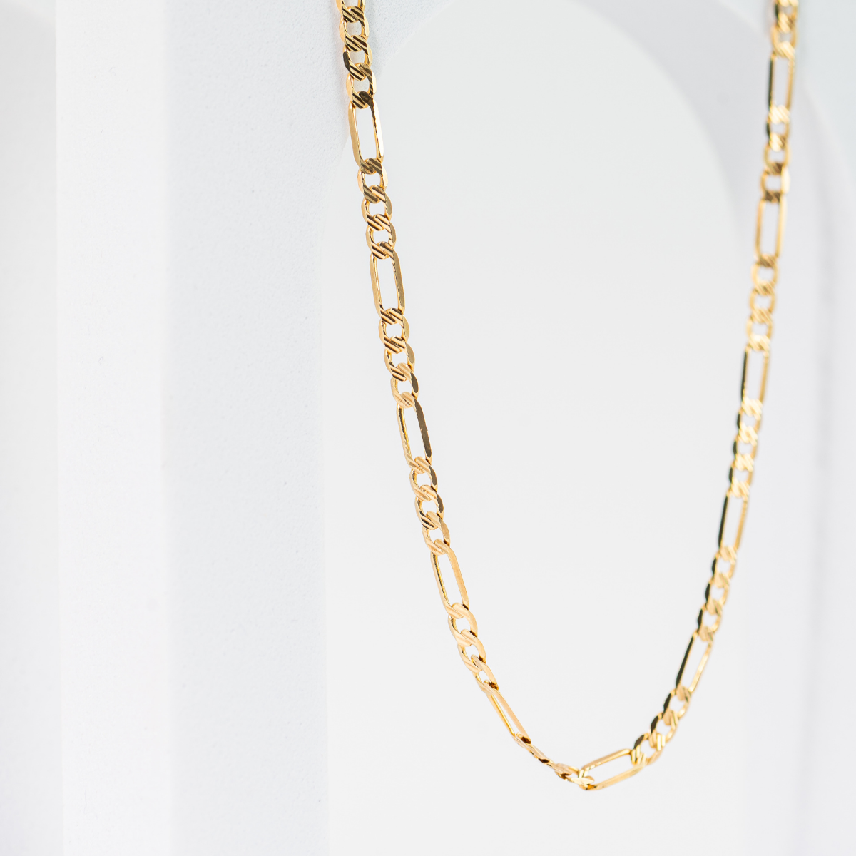 Cadena de Oro Amarillo 14K. Tejido Cartier 3x1. Medida 50 cm.