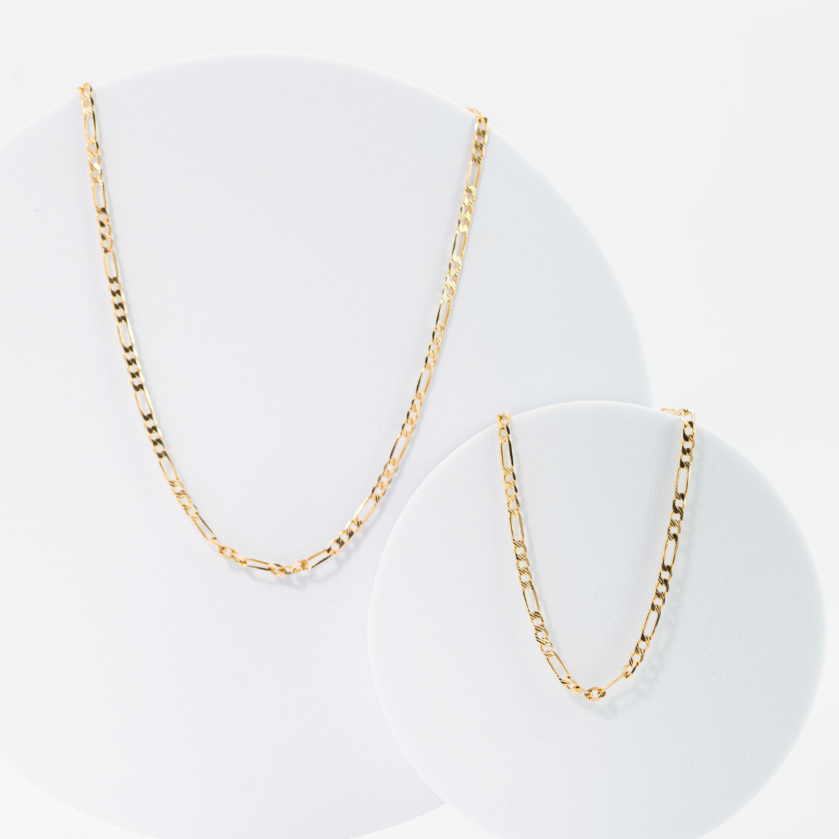 Cadena de Oro Amarillo 14K. Tejido Cartier 3x1. Medida 55 cm.