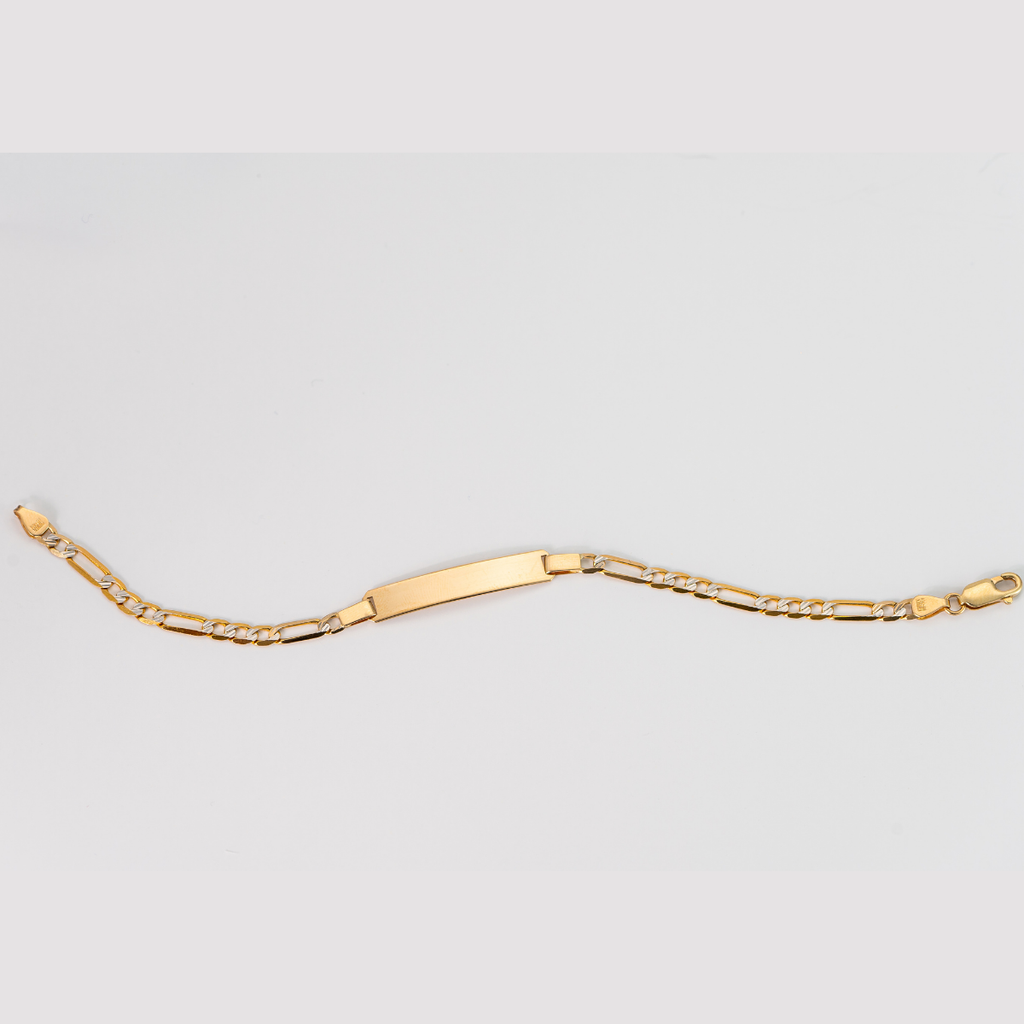 Esclava de Oro Amarillo 14K. Tejido Cartier 3x1. Medida 18 cm.